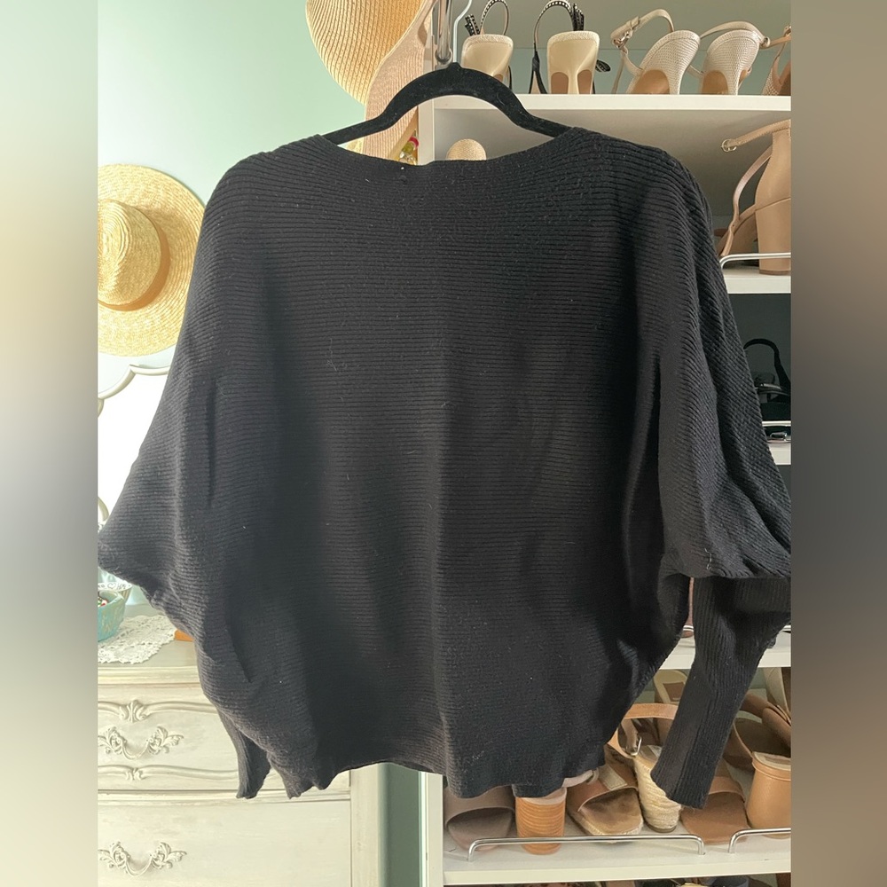 Women's Black Bat Wing Style Sweater